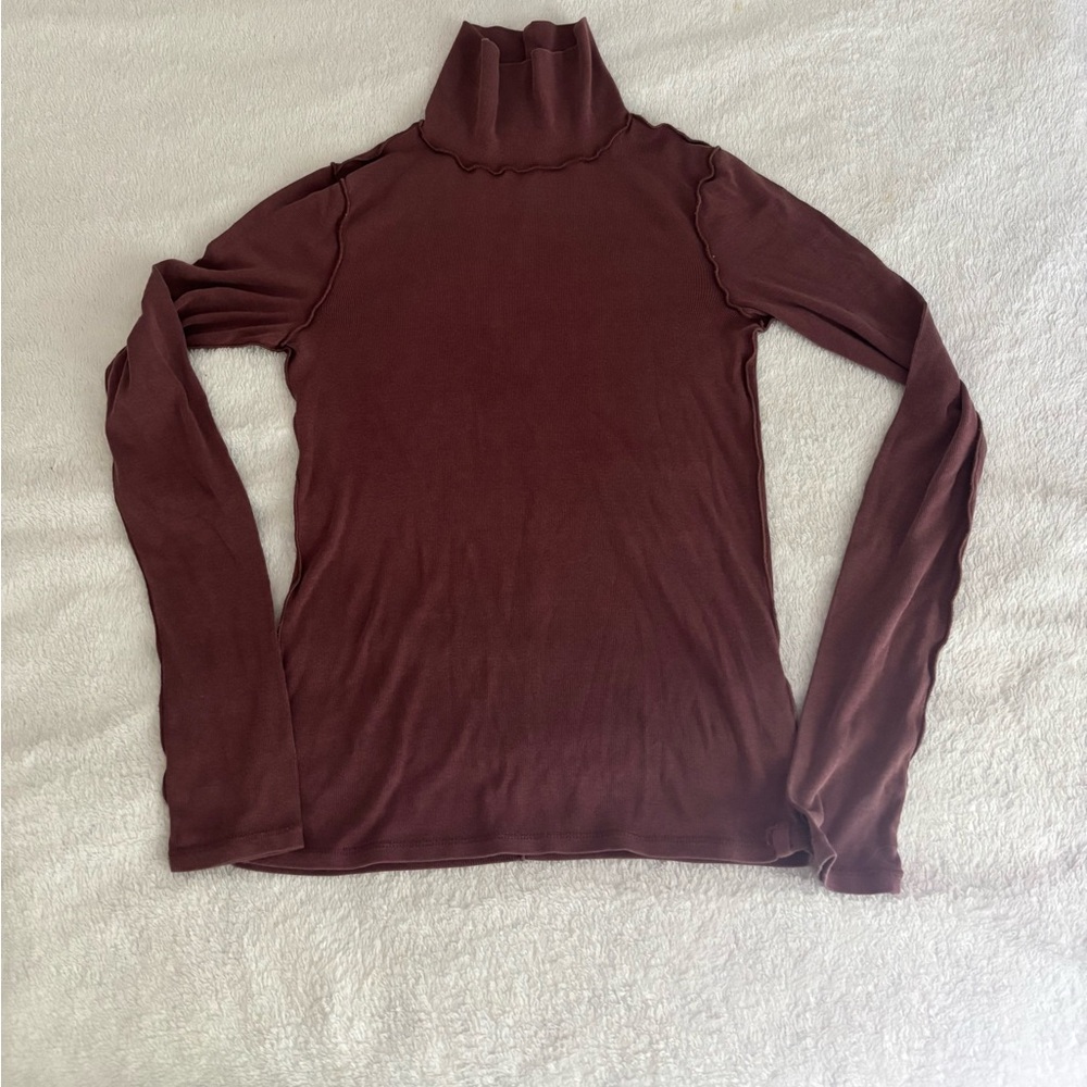 We The Free brown Turtleneck Top
